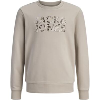 JACK & JONES Jjeff Logo Sweat Crew Mni, Moonbeam, 116 JACK & JONES Jjeff Logo Sweat Crew Mni, Moonbeam, 116