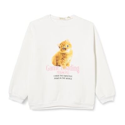 Koton Girls's långärmad crew neck djur tryckt tröja, Ecru (010), 4-5 år Koton Girls's långärmad crew neck djur tryckt tröja, Ecru (010), 4-5 år