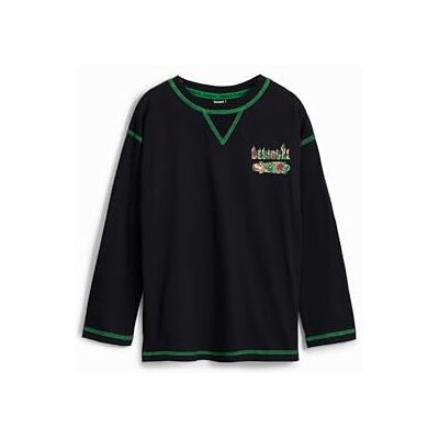 Desigual Pojkar Pojkar stickad T-långärmad tröja, svart, 6 år Desigual Pojkar Pojkar stickad T-långärmad tröja, svart, 6 år