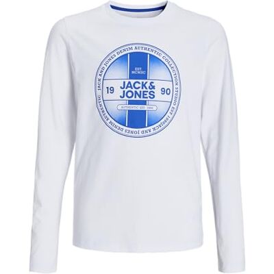 JACK&JONES JUNIOR pojkar Jjrio Tee Ls Crew Neck Mni långärmad tröja, Vit, 122 JACK&JONES JUNIOR pojkar Jjrio Tee Ls Crew Neck Mni långärmad tröja, Vit, 122