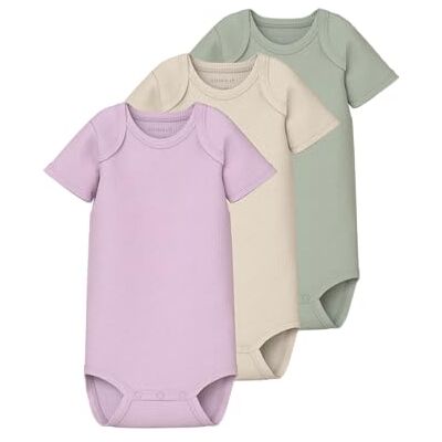 NAME IT Namn it baby unisex Nbnbody 3P Ss Solid Rib Noos (förpackning med 3), Charmerande orkidé, numeric_62 NAME IT Namn it baby unisex Nbnbody 3P Ss Solid Rib Noos (förpackning med 3), Charmerande orkidé, numeric_62