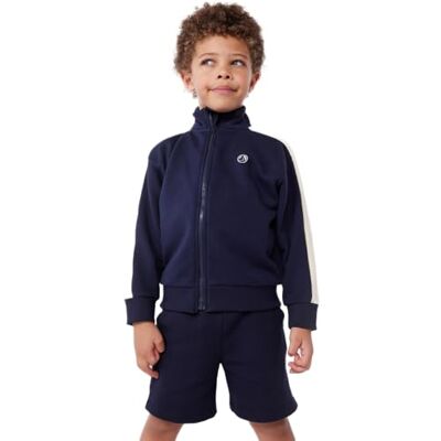 Petit Bateau Huvtröja med dragkedja för barn och pojkar, Blå, 12 år Petit Bateau Huvtröja med dragkedja för barn och pojkar, Blå, 12 år