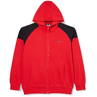FILA Flickor bh dragkedja med huva jacka, äkta röd moonless natt, 170/176 FILA Flickor bh dragkedja med huva jacka, äkta röd moonless natt, 170/176