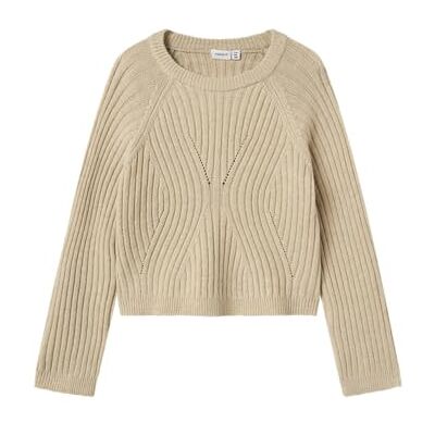 NAME IT flicka Nkfrikine Ls kort stickad tröja P, doeskin, 146-152 NAME IT flicka Nkfrikine Ls kort stickad tröja P, doeskin, 146-152