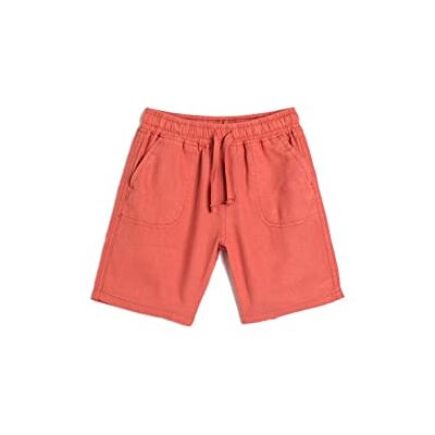 Koton Boys's Linen Blend Drawstring Pockets Shorts, Korall (400), 7-8 år Koton Boys's Linen Blend Drawstring Pockets Shorts, Korall (400), 7-8 år