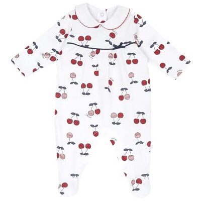 Chicco Långärmad Bomull Rygglös Onesie Pyjamas för Baby och Spädbarn, Vit och röd, 0 mesi Chicco Långärmad Bomull Rygglös Onesie Pyjamas för Baby och Spädbarn, Vit och röd, 0 mesi