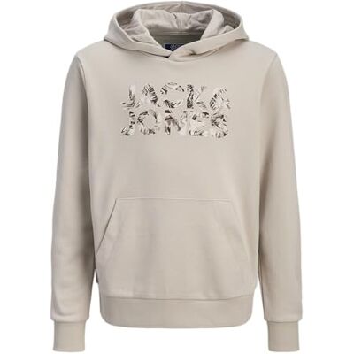 JACK & JONES Jjeff Logo Sweat Hood Jnr, Moonbeam, 140 JACK & JONES Jjeff Logo Sweat Hood Jnr, Moonbeam, 140