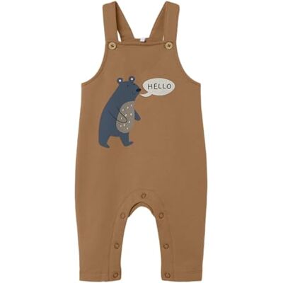 NAME IT Baby pojkar Nbmvonne sweat box Bru overall, Mandel/tryck: björn, 62 NAME IT Baby pojkar Nbmvonne sweat box Bru overall, Mandel/tryck: björn, 62