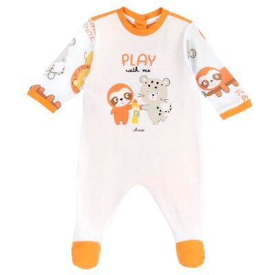 Chicco , Jumpsuit Med Ryggöppning, Baby unisex, Orange (2), 9M, Design i Italien Chicco , Jumpsuit Med Ryggöppning, Baby unisex, Orange (2), 9M, Design i Italien