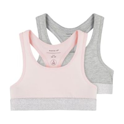 NAME IT Namn IT flicka bustier (2-pack), Barely rosa/förpackning: w/grå melange, 134-140 NAME IT Namn IT flicka bustier (2-pack), Barely rosa/förpackning: w/grå melange, 134-140