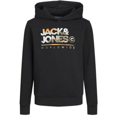 JACK & JONES Boy huvtröja logo huvtröja mini, svart, 104 JACK & JONES Boy huvtröja logo huvtröja mini, svart, 104