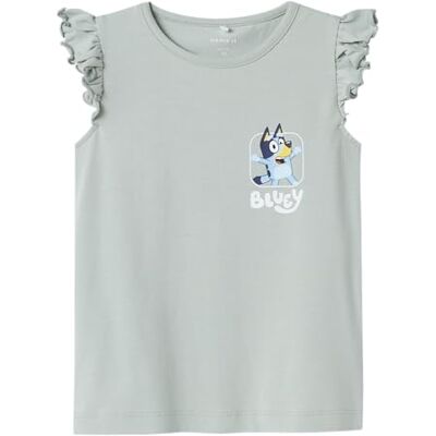 NAME IT Namn IT flicka Nmfmuru Bluey Ss Top Box Sky, Aqua Gray, 110 NAME IT Namn IT flicka Nmfmuru Bluey Ss Top Box Sky, Aqua Gray, 110