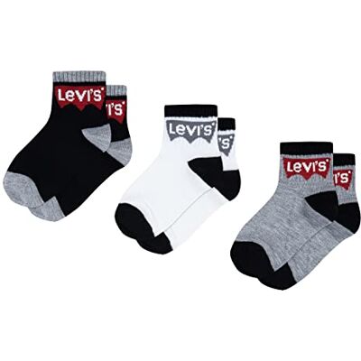 Levi's Barn Batwing Mid Cut 3-pack 0078 strumpor – pojkar 5–7, svart, 7-9 År Levi's Barn Batwing Mid Cut 3-pack 0078 strumpor – pojkar 5–7, svart, 7-9 År