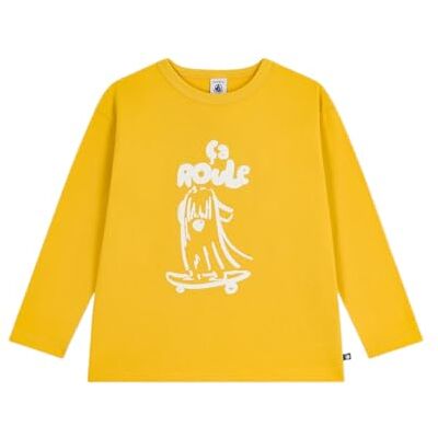 Petit Bateau Långärmad T-shirt med bomullstryck för barn, Neapel, 12 �r Petit Bateau Långärmad T-shirt med bomullstryck för barn, Neapel, 12 �r