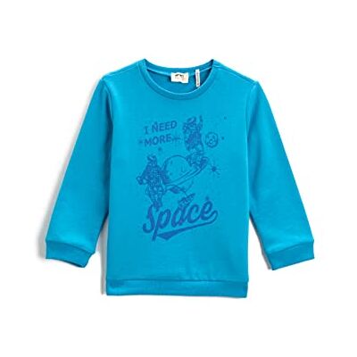 Koton Långärmad tryckt crew neck sweatshirt för pojkar, Blå (619), 6-7 år Koton Långärmad tryckt crew neck sweatshirt för pojkar, Blå (619), 6-7 år