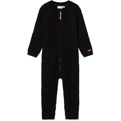 NAME IT Nmmwrilla Wool Ls stickad kostym, svart, 92 NAME IT Nmmwrilla Wool Ls stickad kostym, svart, 92