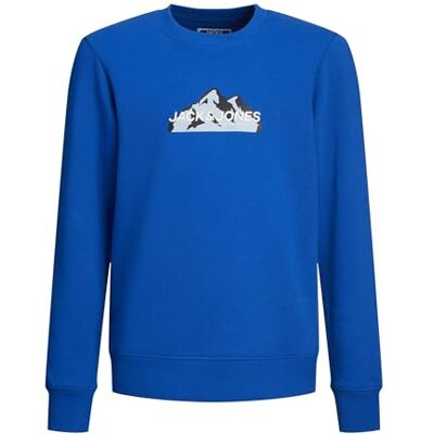 JACK & JONES mountain logo tröja pojkar, Färg: blå, 128 JACK & JONES mountain logo tröja pojkar, Färg: blå, 128