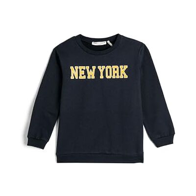 Koton pojkar långärmad crew neck tryckt detalj borstad interiör sweatshirt, Marin (704), 7-8 År Koton pojkar långärmad crew neck tryckt detalj borstad interiör sweatshirt, Marin (704), 7-8 År
