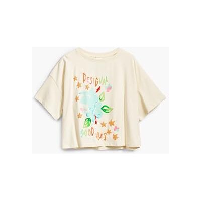 Desigual vit blommönstrad T-shirt - T-shirt Desigual vit blommönstrad T-shirt - T-shirt