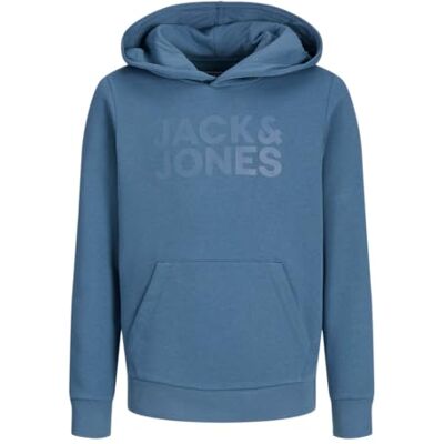 JACK & JONES Boy huvtröja logo huvtröja junior, Oceanview/tryck: stor tonal, 152 JACK & JONES Boy huvtröja logo huvtröja junior, Oceanview/tryck: stor tonal, 152