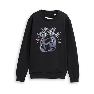 TOM TAILOR Barn pojkar sweatshirt, 36423 – tung svart, 128 TOM TAILOR Barn pojkar sweatshirt, 36423 – tung svart, 128