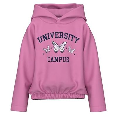 NAME IT flicka Nkfolanja Ls Short Loose SWE Wh Bru Pb sweatshirt, Fuchsia rosa, 116 NAME IT flicka Nkfolanja Ls Short Loose SWE Wh Bru Pb sweatshirt, Fuchsia rosa, 116