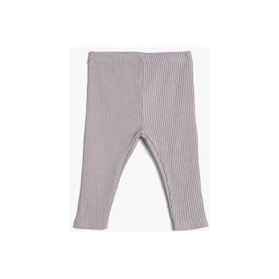 Koton Babygirls Basic ribbad elastisk midja bomullsleggings, Lila (370), 9-12 månader Koton Babygirls Basic ribbad elastisk midja bomullsleggings, Lila (370), 9-12 månader