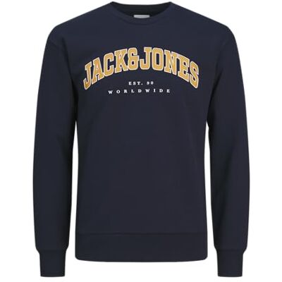 JACK & JONES JACK&JONES JUNIOR JJECALEB Varsity Sweat Crew Neck SN MNI, Marinblazer/passform: lös, 110 JACK & JONES JACK&JONES JUNIOR JJECALEB Varsity Sweat Crew Neck SN MNI, Marinblazer/passform: lös, 110