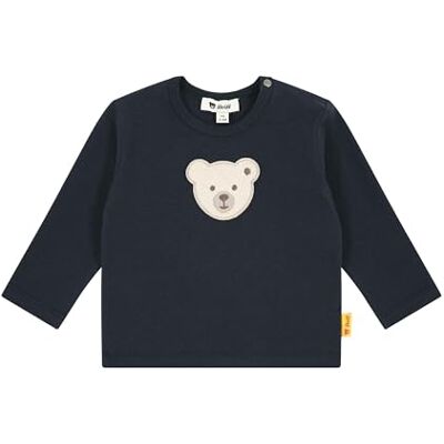 Steiff Unisex baby T långärmat teddyhuvud utan kläm-tröja, marinblå, 80 cm Steiff Unisex baby T långärmat teddyhuvud utan kläm-tröja, marinblå, 80 cm