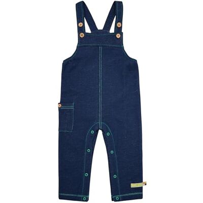 loud + proud unisex barn haklapp jeans utseende hängselbyxor, Ultraamarin, 86-92 loud + proud unisex barn haklapp jeans utseende hängselbyxor, Ultraamarin, 86-92
