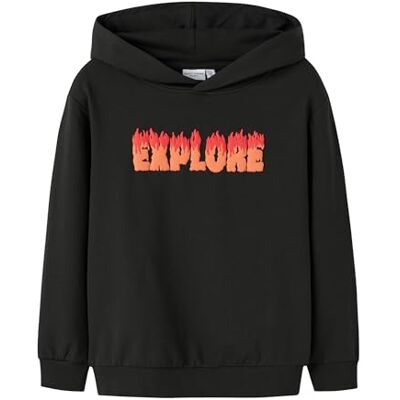 NAME IT Namn IT Nkmvugo Ls Nreg Sweat Wh Bru, svart, 116 NAME IT Namn IT Nkmvugo Ls Nreg Sweat Wh Bru, svart, 116