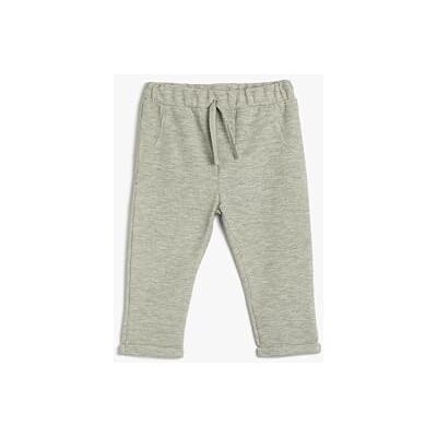 Koton Baybboys Basic elastiskt midjeband texturerad bomullsblandning sweatpants, Grå (023), 9-12 månader Koton Baybboys Basic elastiskt midjeband texturerad bomullsblandning sweatpants, Grå (023), 9-12 månader
