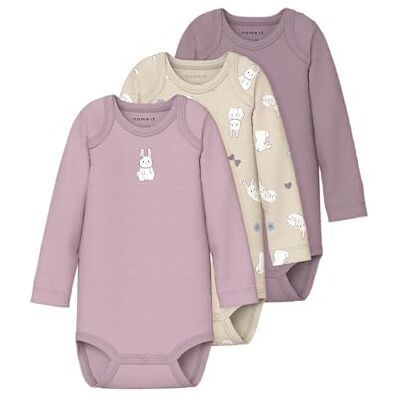 NAME IT baby dam Nbfbody 3P Ls Summr Rabbit Noos, Summer Sand, Numeric_98 (3-pack), Sommarsand, numeric_98 NAME IT baby dam Nbfbody 3P Ls Summr Rabbit Noos, Summer Sand, Numeric_98 (3-pack), Sommarsand, numeric_98