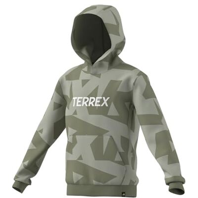 adidas Uniseks dzieci Terrex Kids Multi Printed Logo Hoodie, halo green/tent green, 15-16 Years adidas Uniseks dzieci Terrex Kids Multi Printed Logo Hoodie, halo green/tent green, 15-16 Years