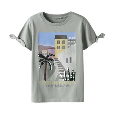 NAME IT Namn IT flicka Nkfjimbo Ss topp, Aqua Gray, 134-140 NAME IT Namn IT flicka Nkfjimbo Ss topp, Aqua Gray, 134-140