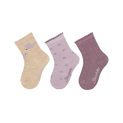 Sterntaler Strumpor för flickor, 3-pack, möss, naturlig melange, 18 EU Sterntaler Strumpor för flickor, 3-pack, möss, naturlig melange, 18 EU