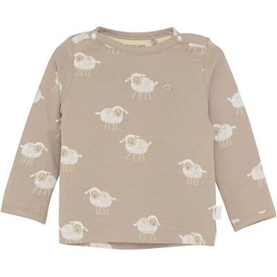 Noppies Baby unisex t-shirt Sybaris långärmad, Djur mönster sand/naken – N316, 80 cm Noppies Baby unisex t-shirt Sybaris långärmad, Djur mönster sand/naken – N316, 80 cm