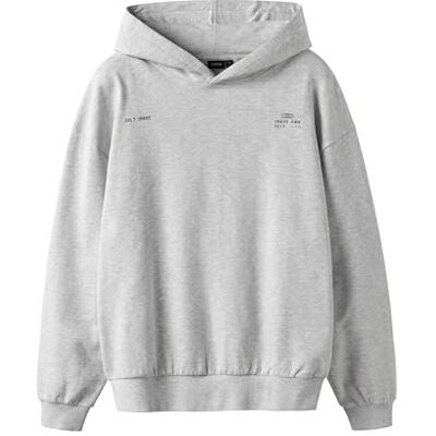 Lmtd Nlnbature Ls Loose Sweat W. Hood, Ljusgrå melange, 158-164 Lmtd Nlnbature Ls Loose Sweat W. Hood, Ljusgrå melange, 158-164