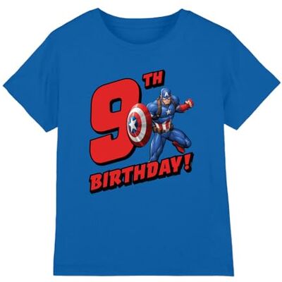 CAPTAIN AMERICA mandarin creative ltd Birthday 9 Unisex Kids T-tröja, royal, 3-4 år, Kunglig, 3-4 anni CAPTAIN AMERICA mandarin creative ltd Birthday 9 Unisex Kids T-tröja, royal, 3-4 år, Kunglig, 3-4 anni