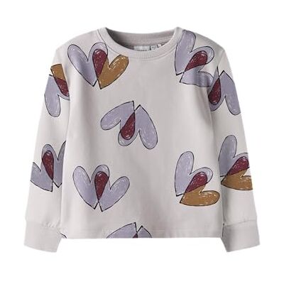NAME IT Namn IT Nmfteart Ls Sweat Bru, Lilac marmor, 104 NAME IT Namn IT Nmfteart Ls Sweat Bru, Lilac marmor, 104