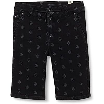 IKKS Peance and Love Boy svart denim bermuda shorts, Svart tryck, 2 ans IKKS Peance and Love Boy svart denim bermuda shorts, Svart tryck, 2 ans