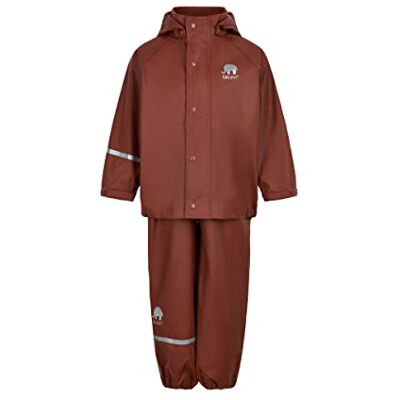 Celavi Unisex barn basic rainwear set -Solid Pu-regnjacka, sköldpadda skal, 80 cm Celavi Unisex barn basic rainwear set -Solid Pu-regnjacka, sköldpadda skal, 80 cm