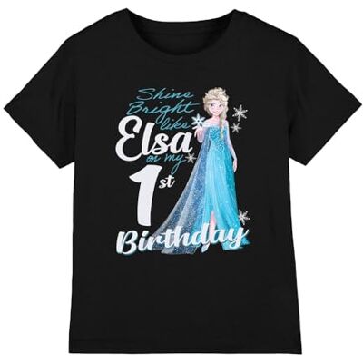 Disney mandarin creative ltd Frozen Bright Like Elsa 1:a födelsedagen flickor t-shirt, svart, 7-8 år, Svart, 7-8 År Disney mandarin creative ltd Frozen Bright Like Elsa 1:a födelsedagen flickor t-shirt, svart, 7-8 år, Svart, 7-8 År
