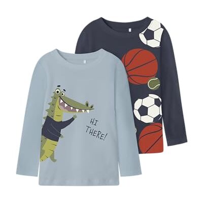 NAME IT pojkar Nmmkingston 2P Ls Nreg Top Pb (2-pack), Sterling blå, 116 NAME IT pojkar Nmmkingston 2P Ls Nreg Top Pb (2-pack), Sterling blå, 116