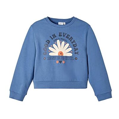 NAME IT Flicka Nkftiffa Ls lösa shorts sweat brybox sweatshirt, Bijou blå, 122-128 NAME IT Flicka Nkftiffa Ls lösa shorts sweat brybox sweatshirt, Bijou blå, 122-128