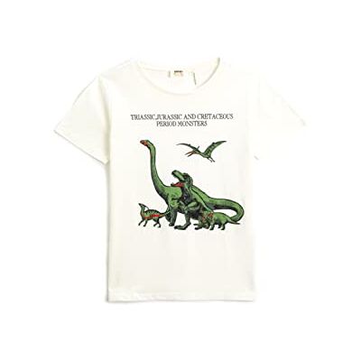 Koton pojkar dinosaurie tryckt kortärmad rund hals t-shirt, Ecru (002), 11-12 år Koton pojkar dinosaurie tryckt kortärmad rund hals t-shirt, Ecru (002), 11-12 år