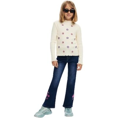 Desigual flicka stickad långärmad T-shirt, Vit, 4 år Desigual flicka stickad långärmad T-shirt, Vit, 4 år