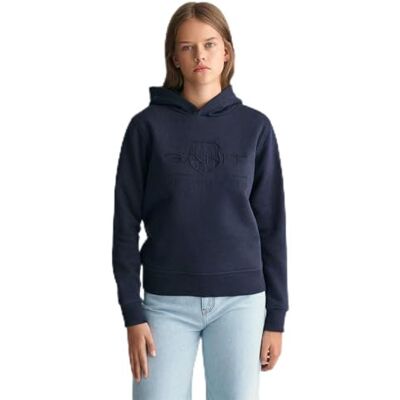 GANT Tonal AS Hoodie Hoodie, Evening Blue, 170 Barn Unisex, blått, 170 GANT Tonal AS Hoodie Hoodie, Evening Blue, 170 Barn Unisex, blått, 170