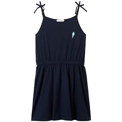 TOM TAILOR Flicka barn jerseyklänning med tryck, 10668 – himmelskaptensblå, 140 TOM TAILOR Flicka barn jerseyklänning med tryck, 10668 – himmelskaptensblå, 140