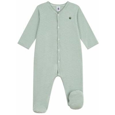 Petit Bateau Baby pyjamas i bomull utan ränder, Willow/Marshmallow, 24 M�nader Petit Bateau Baby pyjamas i bomull utan ränder, Willow/Marshmallow, 24 M�nader